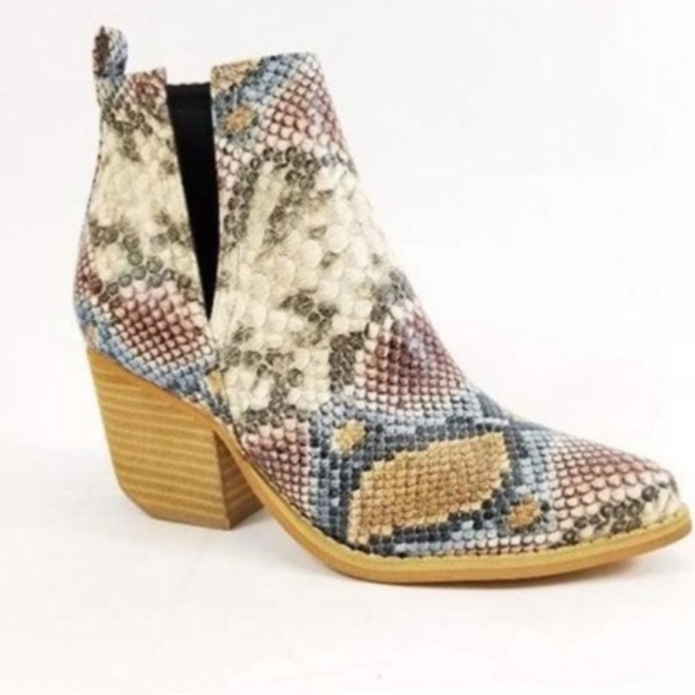 RAINBOW MULTI COLOR SNAKE PRINT BOOT